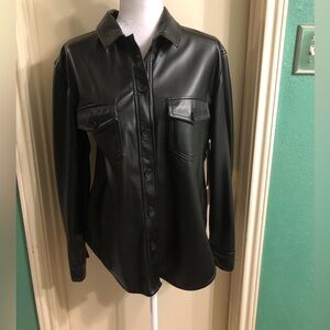 Crave Fame Faux Leather Shacket